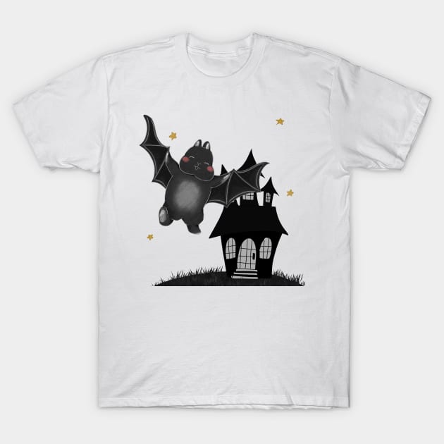 Black Bat Rabbit Fly Bunniesmee T-Shirt by GambarGrace